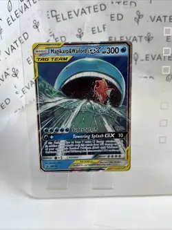 Pokemon Magikarp & Wailord GX Tag Team SM166 Sun & Moon Full Art promo damaged - Image 1