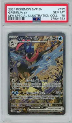 2024 Pokemon Shrouded Fable Greninja ex #132 Special Illustration PSA 10 - Image 1