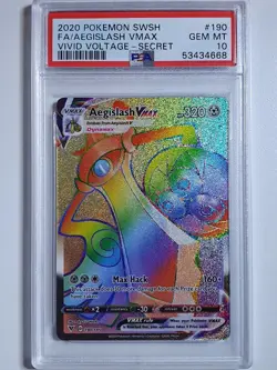 2020 Pokemon Aegislash 190/185 AMAZING RARE Vivid Voltage - PSA 10 - Image 1