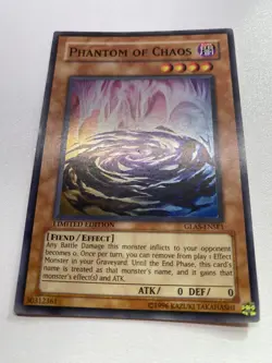 Yugioh Phantom Of Chaos Super Rare Limited Edition GLAS-ENSE1 HP - Image 1