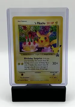 Birthday Pikachu Pokemon Trading Card #24 Celebrations Classic Collection NM - Image 1