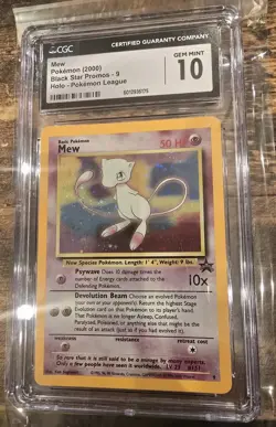 CGC 10 GEM MINT Mew # 9 HOLO WOTC Black Star Promo Pokemon Card - Image 1