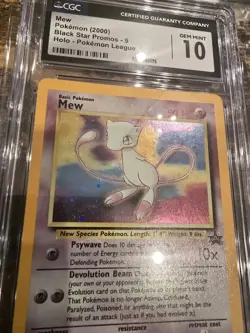 CGC 10 GEM MINT Mew # 9 HOLO WOTC Black Star Promo Pokemon Card - Image 2