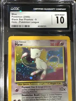 CGC 10 GEM MINT Mew # 9 HOLO WOTC Black Star Promo Pokemon Card - Image 1