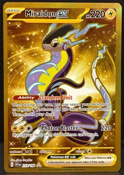Miraidon ex Gold Card 253/198 NM/LP - Pokemon TCG S&V Base (FAST SHIPPING) - Image 1