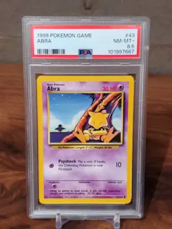1999 Pokemon Base Set Unlimited Abra PSA 8.5 #43/102 - Image 1
