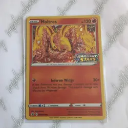 Pokemon Moltres Stamped Holo SWSH185 Brilliant Stars Promo - Image 1