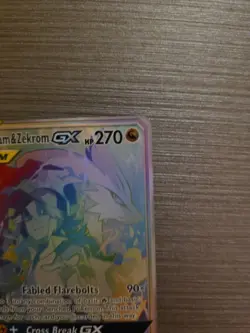 Reshiram & Zekrom GX Rainbow Rare Card 259/236 Cosmic Eclipse NM - Image 3