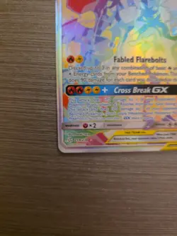 Reshiram & Zekrom GX Rainbow Rare Card 259/236 Cosmic Eclipse NM - Image 4