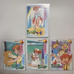Set 4 Misty Pikachu Pokemon Anime Collection TOP SUN Card Vintage Nintendo Japan - Image 2