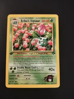 Erika's Ivysaur 41/132 Ed1 Gym Pokemon Card English Prima Edizione - Image 1