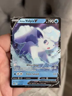 Pokemon Alolan Vulpix TCG Silver Tempest Holo Ultra Rare Card 033/195 - Image 1