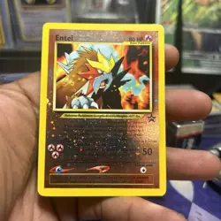 #34/53 Entei WoTC Promo Reverse Holo Pokemon TCG SWIRL - Image 1