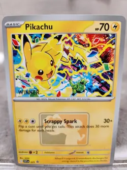 Pokemon Pikachu World Championships Winner Stamped Promo SVP 225 NM - Image 1