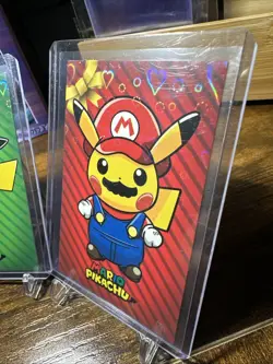 Pokemon Merry Christmas Luigi And Mario Pikachu Holo - Image 2