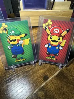 Pokemon Merry Christmas Luigi And Mario Pikachu Holo - Image 4