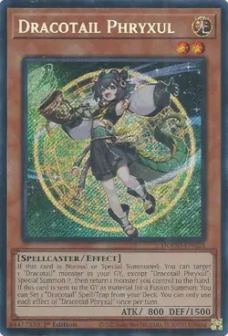 Dracotail Phryxul DOOD-EN023 Secret Rare YGO Yugioh Doom of Dimensions - Image 1