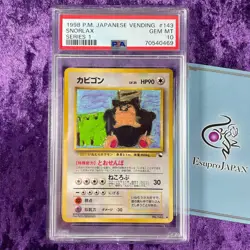PSA 10 1998 Snorlax #143 Pokemon Japanese Vending Series 1 I graded card GEM - Image 1
