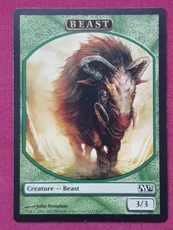 Magic The Gathering 2013 CORE SET M13 BEAST token card MTG - Image 1