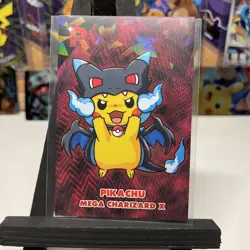 2025 POKEMON ROCKET TEAM CARD DATABASE PONCHO PIKACHU MEGA CHARIZARD X PERU - Image 1