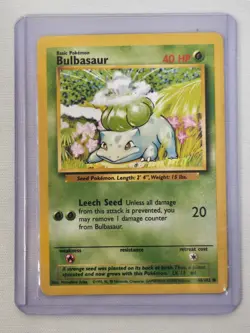 Pokemon - Vintage Bulbasaur 44/102 NM Near Mint Base Set 1999 WOTC Non-Holo Card - Image 1