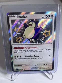 Pokemon Snorlax TCG Baby Shiny Holo Card 202/091 Paldean Fates Mint Condition - Image 1