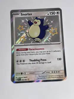 Pokemon Snorlax TCG Baby Shiny Holo Card 202/091 Paldean Fates Mint Condition - Image 2