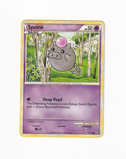 Spoink 77/102 HGSS Triumphant Regular Non Holo 2010 Pokemon Card Light Played LP - Image 1