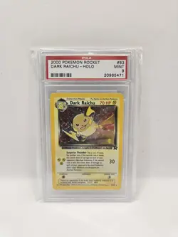 Pokemon Card Dark Raichu 83/82 Team Rocket PSA 9 Full Art ENG Mint - Image 1
