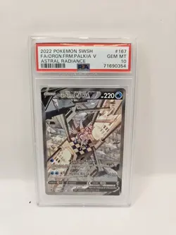 Pokemon Card Palkia V 167/189 Lucentezza Siderale PSA 10 Full Art ENG GEM-Mint - Image 1