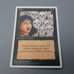 MTG card Magic The Gathering Playing Enchant Creature Fear Deckmaster 4th 1995 - Image 1