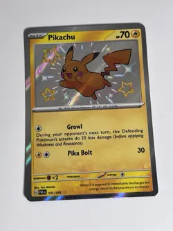 Pikachu #131/091 - NM - Pokemon Scarlet & Violet: Paldean Fates - Shiny Holo - Image 2