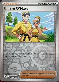 Billy & O'Nare Reverse Holo - 142/159 - Journey Together Pokemon 2025 - Image 1