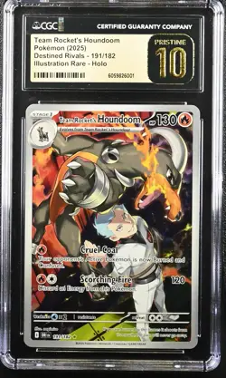 2025 Pokemon SV Destined Rivals IR Team Rocket’s Houndoom #191 CGC 10 Pristine - Image 1