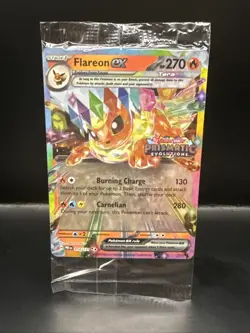 Pokemon TCG Prismatic Evolutions Flareon EX Stamped Promo Card 014/131 Sealed A - Image 1
