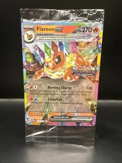 Pokemon TCG Prismatic Evolutions Flareon EX Stamped Promo Card 014/131 Sealed A - Image 2