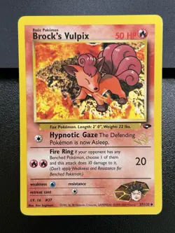 BROCK'S VULPIX W Stamp Pokemon Card - WOTC Promo - Gym Challenge - 37/132 LP (E) - Image 2