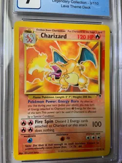 Charizard 3/110 Legendary Collection Set Non Holo Pokemon Card CGC 7 - Image 2