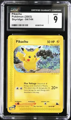 CGC 9 MINT Pikachu 2003 Skyridge 84/144 Pokemon Card - Image 1