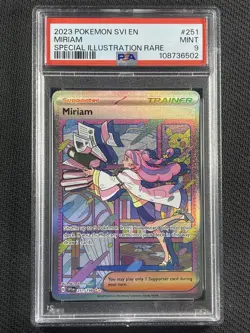 Pokemon Cards PSA 9 MINT Miriam SIR Trainer S&V Base 2023 Ultra Rare 251/198 - Image 1
