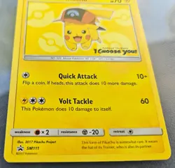 Ash's Pikachu SM111 Black Star Promo 2017 Pokemon Card TCG - Image 2