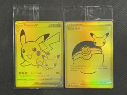 Pokemon Cards x2 Sealed Pikachu V Poke' Ball Celebrations Promos SWSH #145 #146 - Image 1