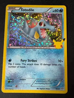 Pokemon Card Totodile 18/25 McDonalds 25th Anniversary Holographic - Image 1