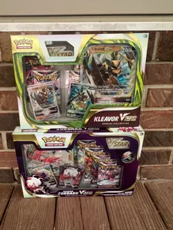 NEW-Pokemon TCG - Hisuian Zoroark VSTAR Premium Collection & Kleavor VSTAR Boxes - Image 1