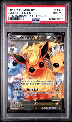 Pokemon Generations Radiant Collection Flareon EX Full Art RC28 - PSA 8 - Image 1