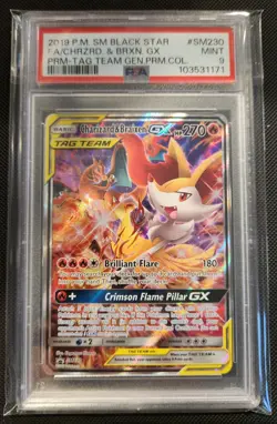 Charizard And Braixen GX SM230 PSA 9 HOLO POKEMON 2019 SM BLACK STAR PROMO #SM23 - Image 1