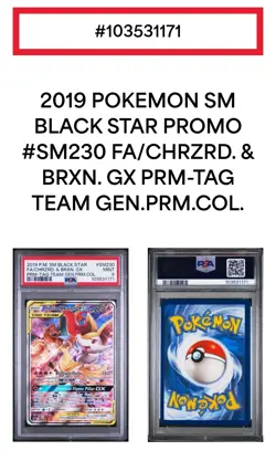 Charizard And Braixen GX SM230 PSA 9 HOLO POKEMON 2019 SM BLACK STAR PROMO #SM23 - Image 3