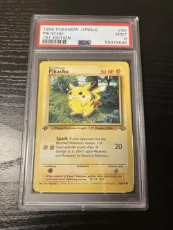 PSA 9 1st Edition Mint Pikachu Jungle Pokemon TCG 1999 60/64 - Image 1
