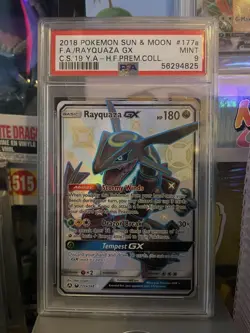 Rayquaza GX - PSA 9 MINT 2018 Pokemon Sun & Moon Hidden Fates 177a/168 - Image 1