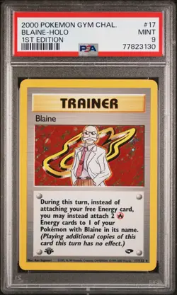 Blaine Gym Challenge 1st Ed 2000 Holo Pokemon PSA Mint 9 - Image 1